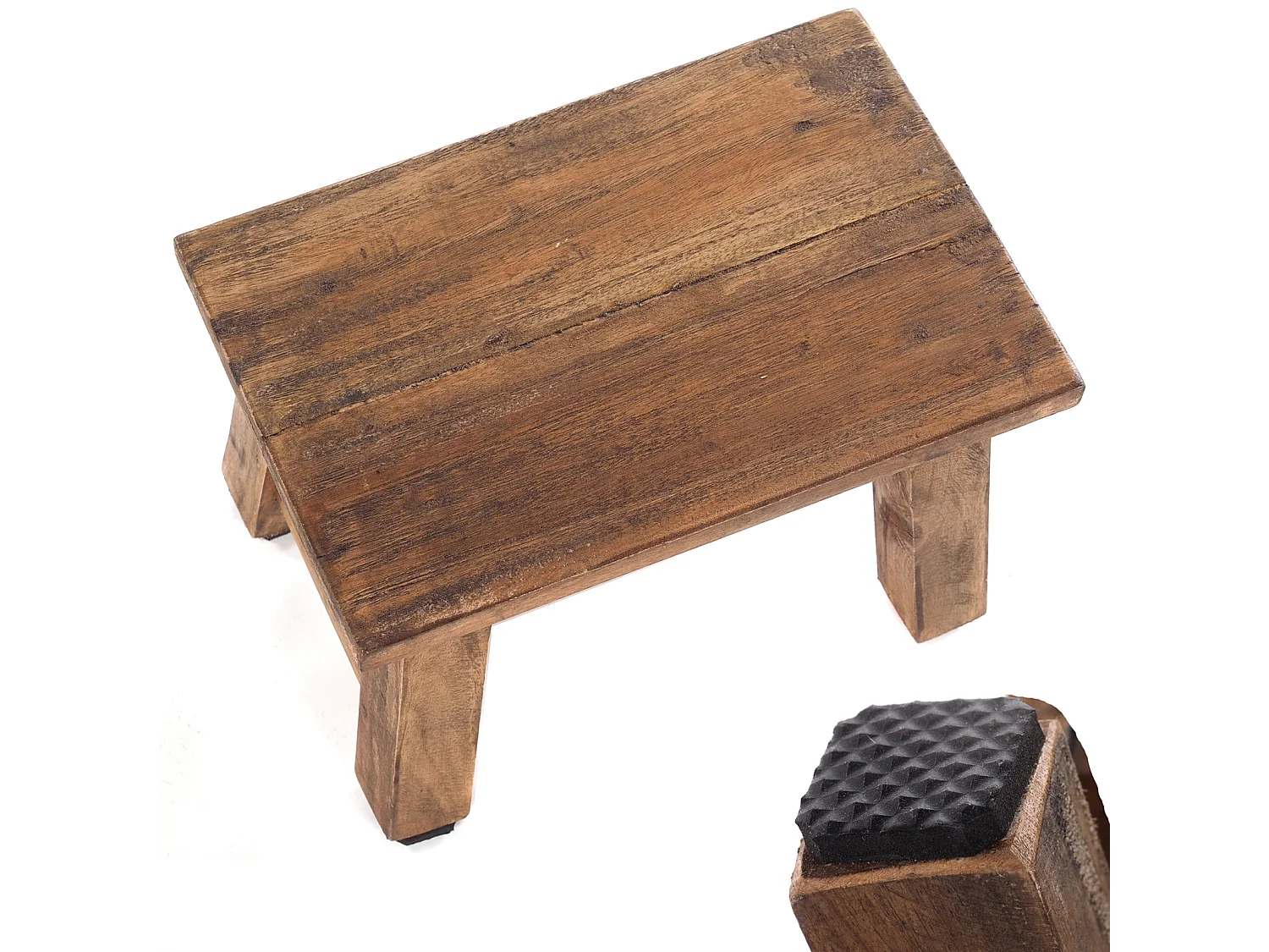 PORTE-FLEURS Monte Bois massif en acajou 01 natur-vintage