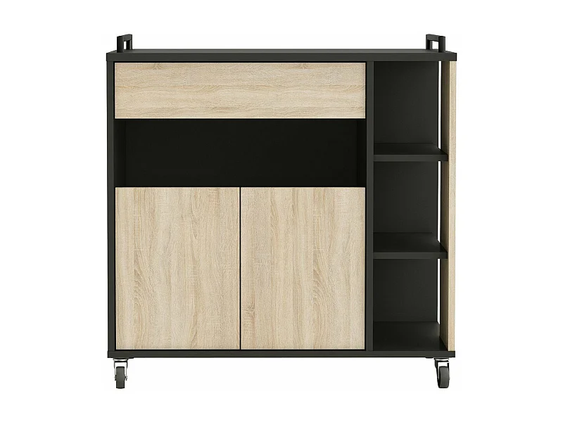 Carrinho de Cozinha AMBIHOME SIDE Carvalho/Preto C78xP40xA79cm