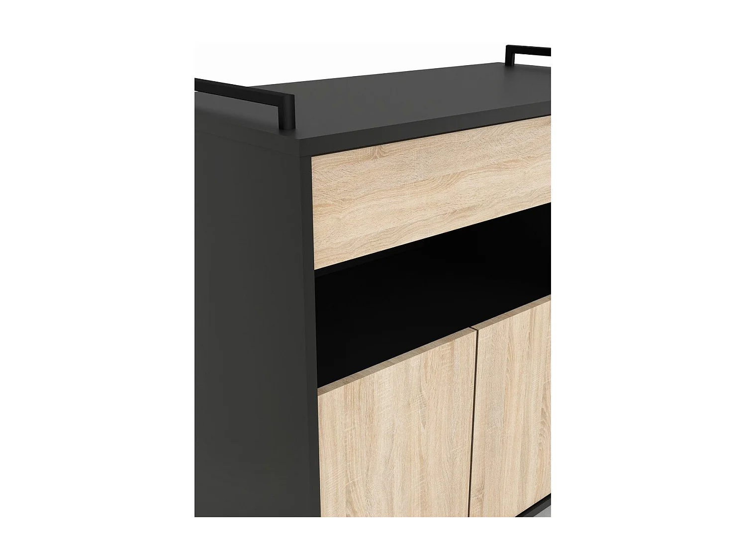 Carrinho de Cozinha AMBIHOME SIDE Carvalho/Preto C78xP40xA79cm