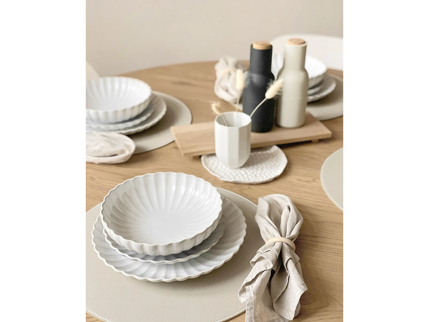 Conjunto de 16 peças de louça NETTLE Grés Branco creme