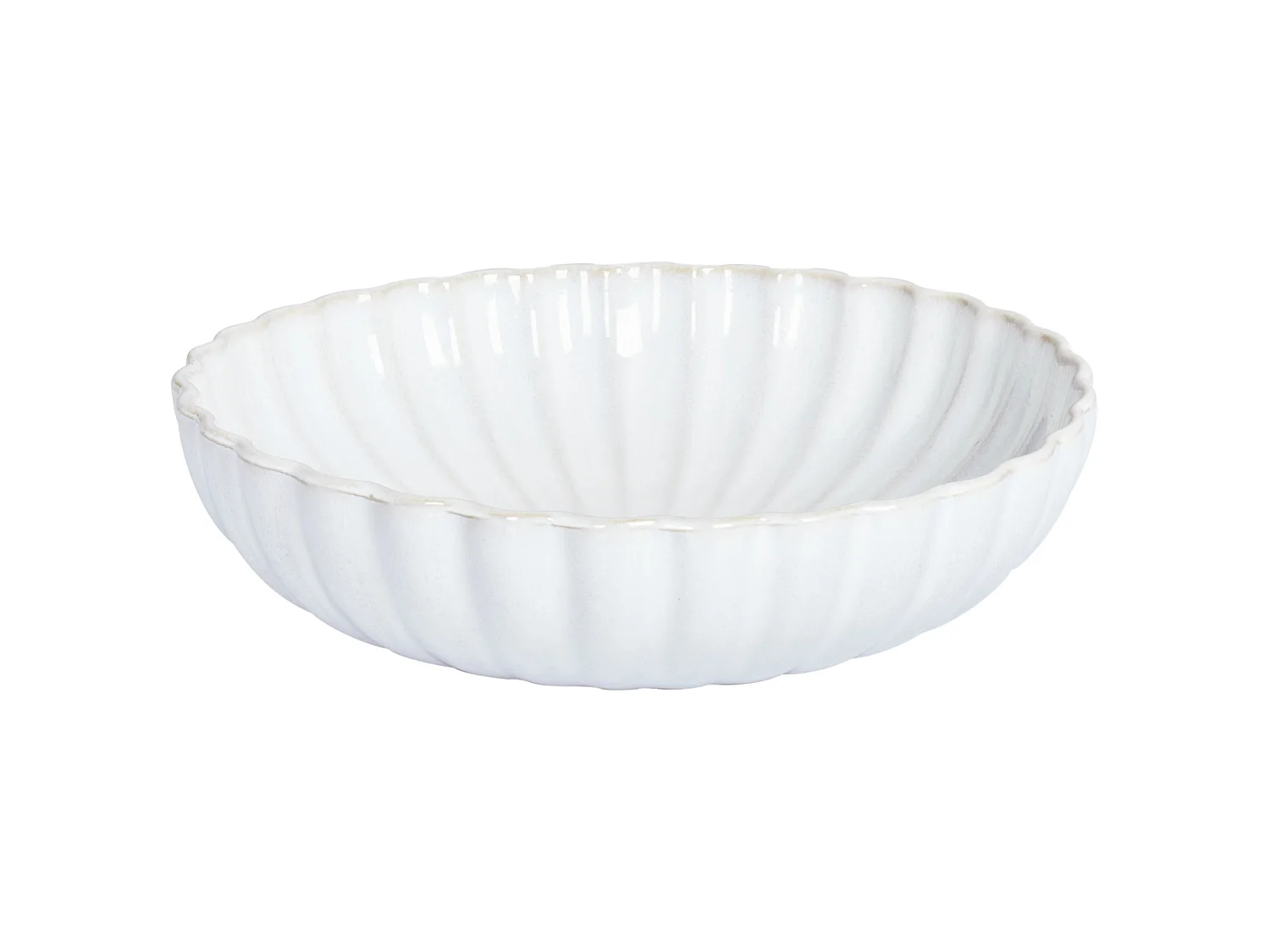 Tafelservice für 4 Personen Steinzeug cremeweiß 16-teilig Geschirr Set Nettle