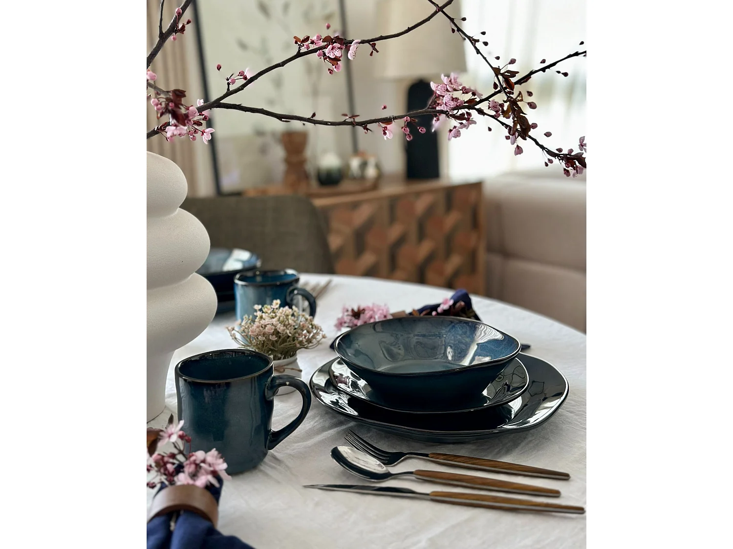 Set di 16 stoviglie HAWTHORN Gres porcellanato Blu