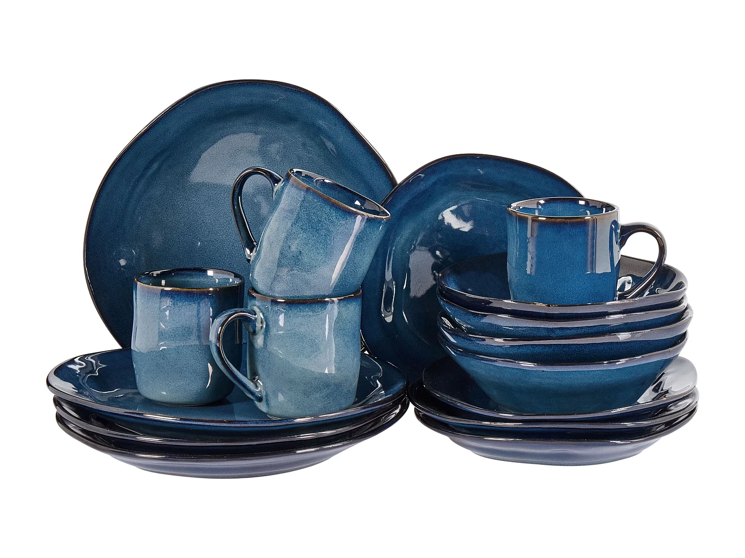 Set di 16 stoviglie HAWTHORN Gres porcellanato Blu