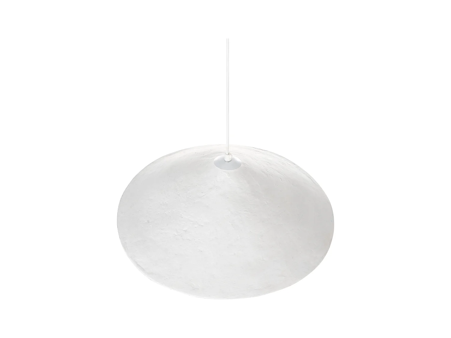 Handgemachte Hängelampe aus weißem Papiermaché Porongos