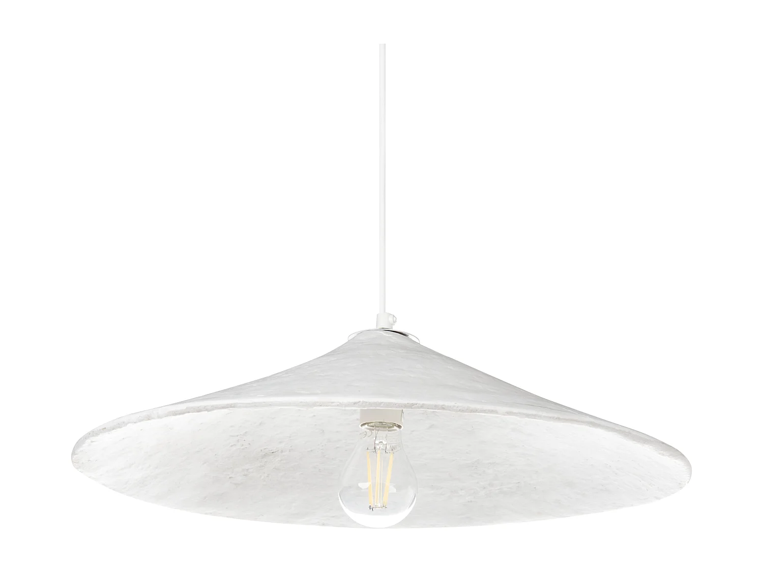 Lampe suspension PORONGOS Papier-mâché Blanc