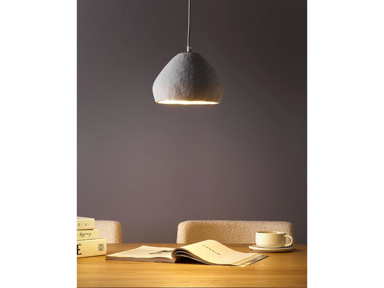 Hanglamp OLIMAR Papier-mâché Wit