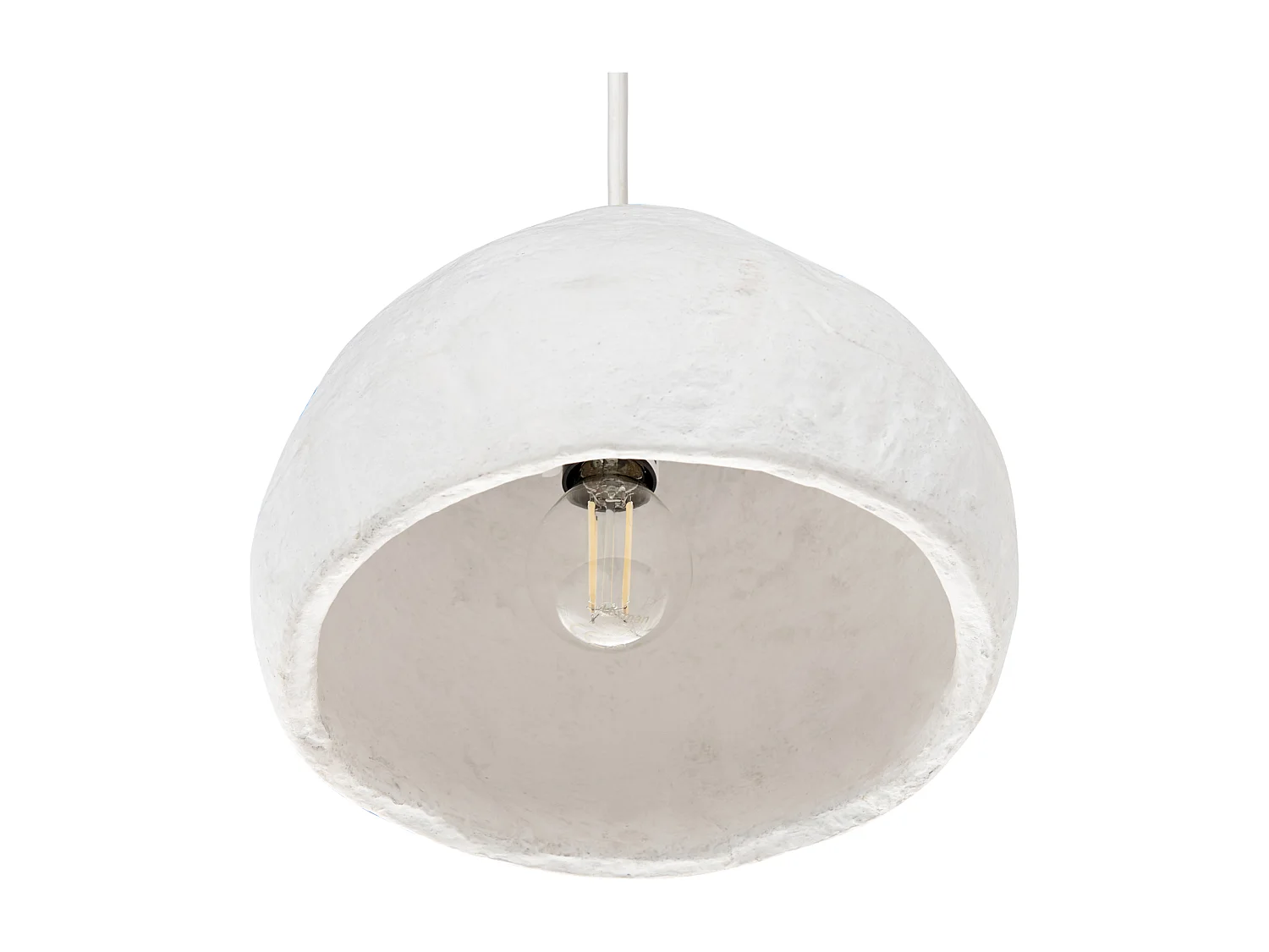 Candeeiro suspenso OLIMAR Papel machê Branco