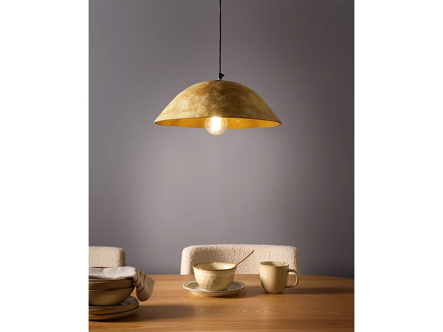 Hanglamp WAYAMBO Papier-mâché Geel