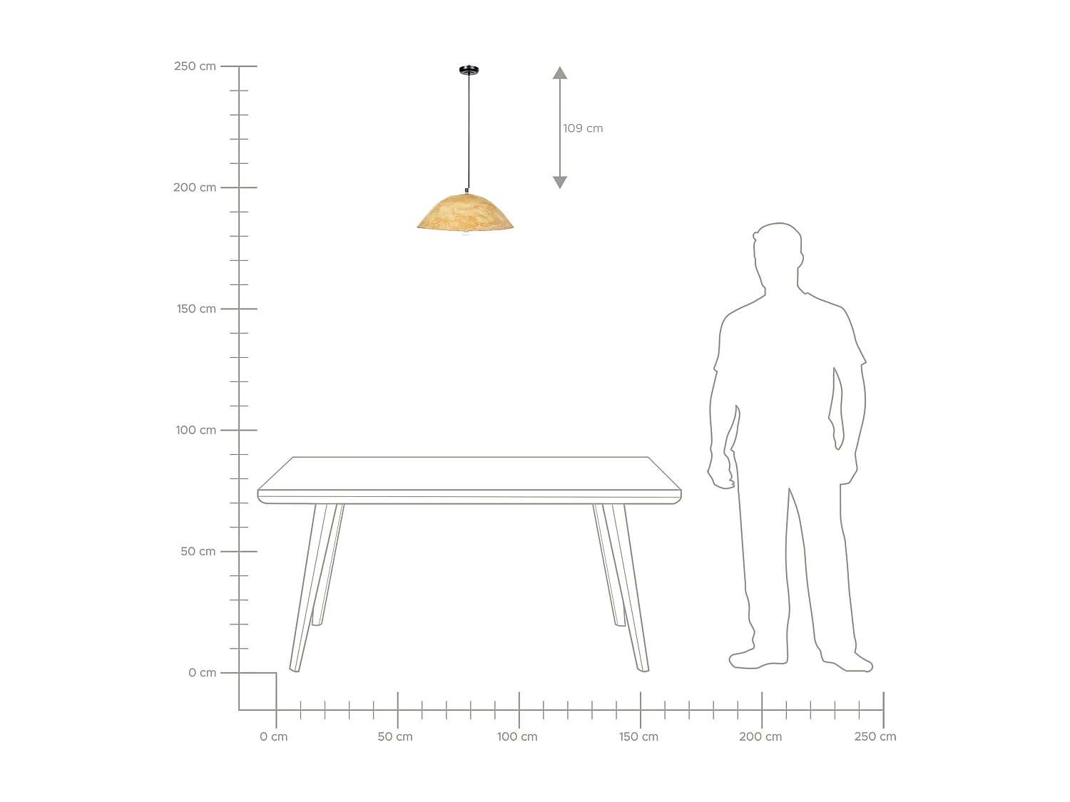 Hanglamp WAYAMBO Papier-mâché Geel