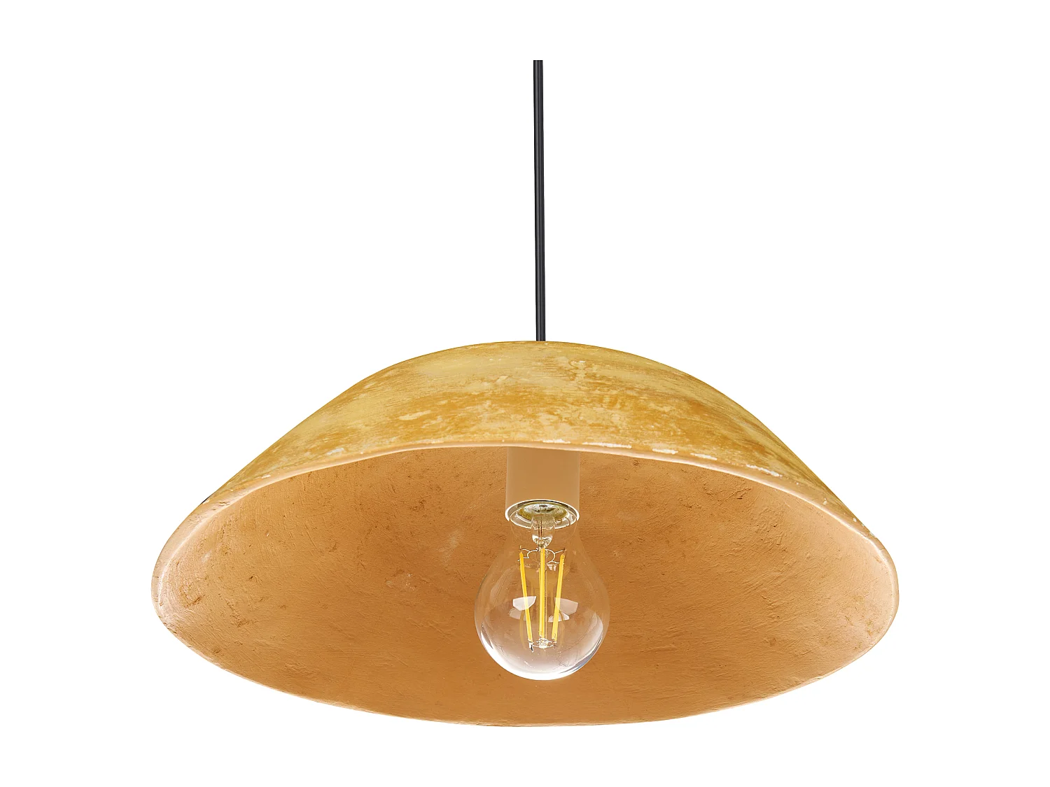 Lampe suspension WAYAMBO Papier-mâché Jaune