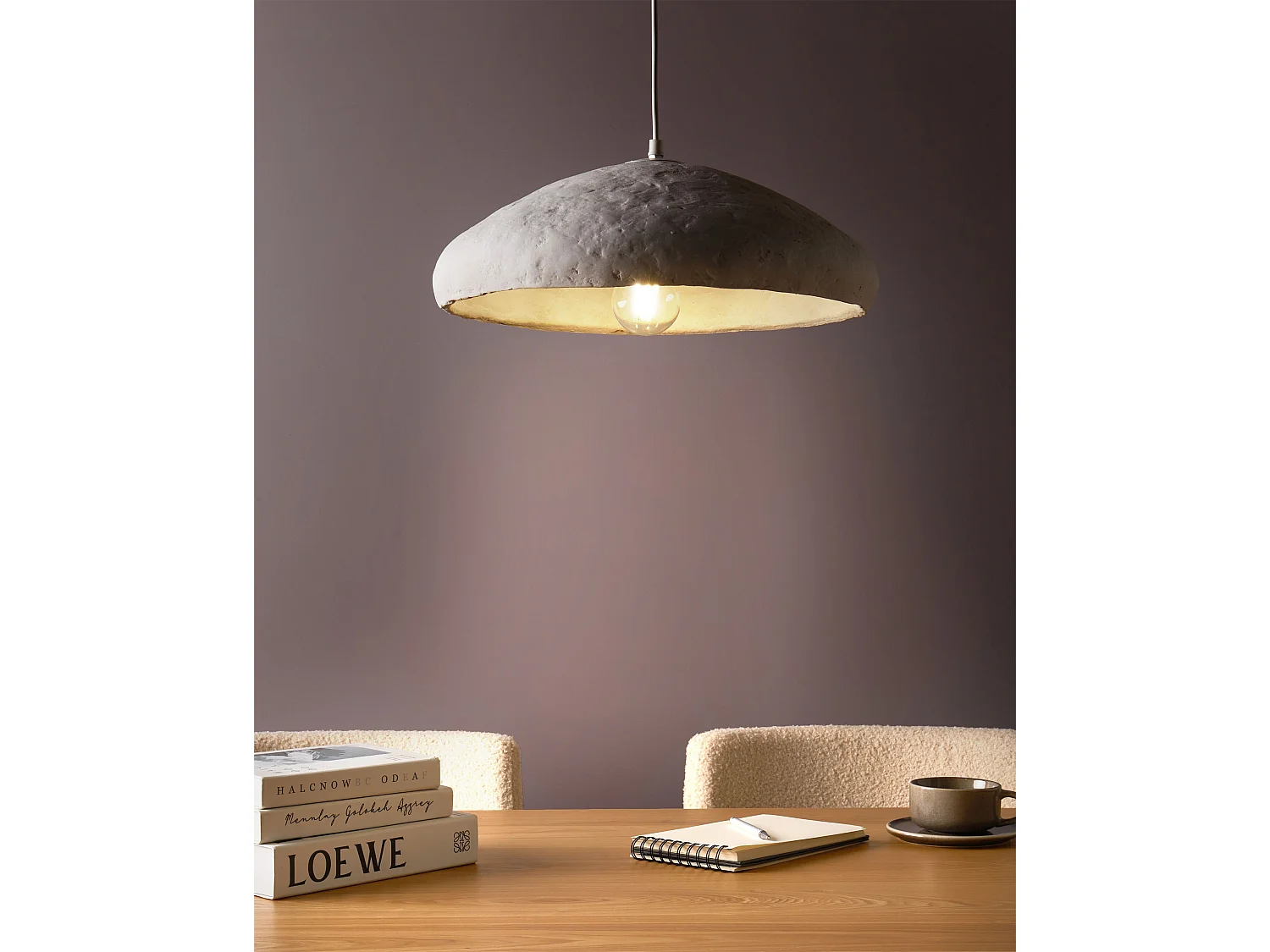 Lampe suspension TACUARI Papier-mâché Blanc