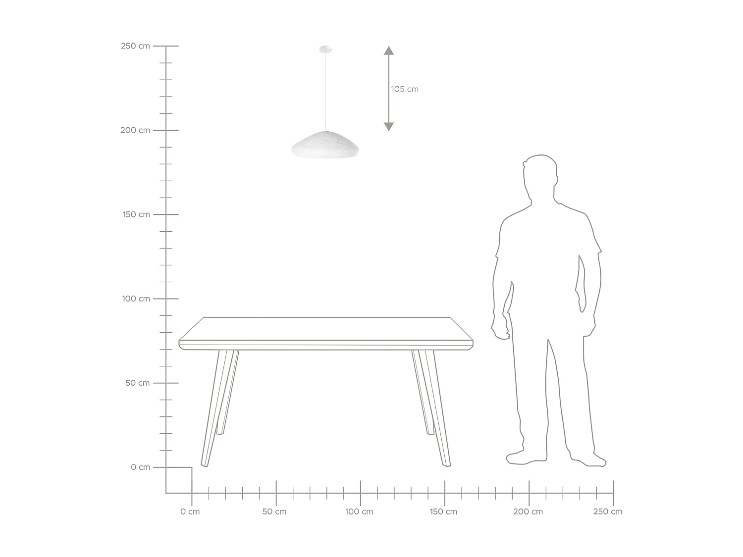 Lampe suspension TACUARI Papier-mâché Blanc