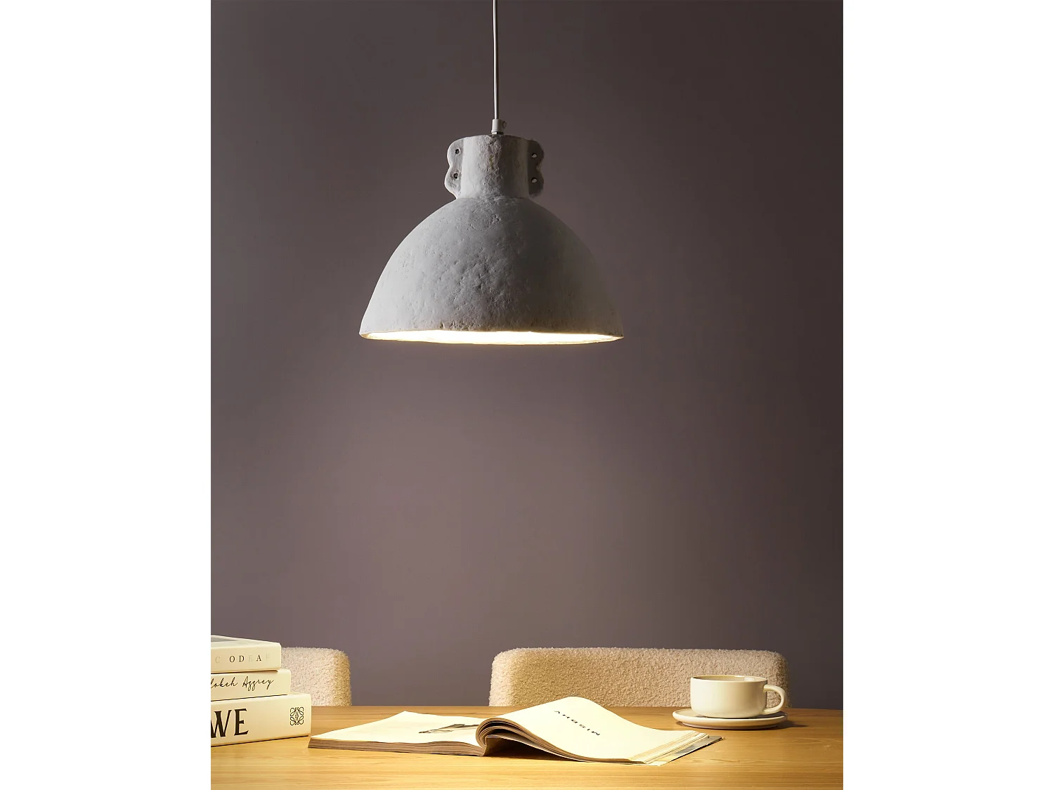 Hanglamp MIGUELETE Papier-mâché Wit