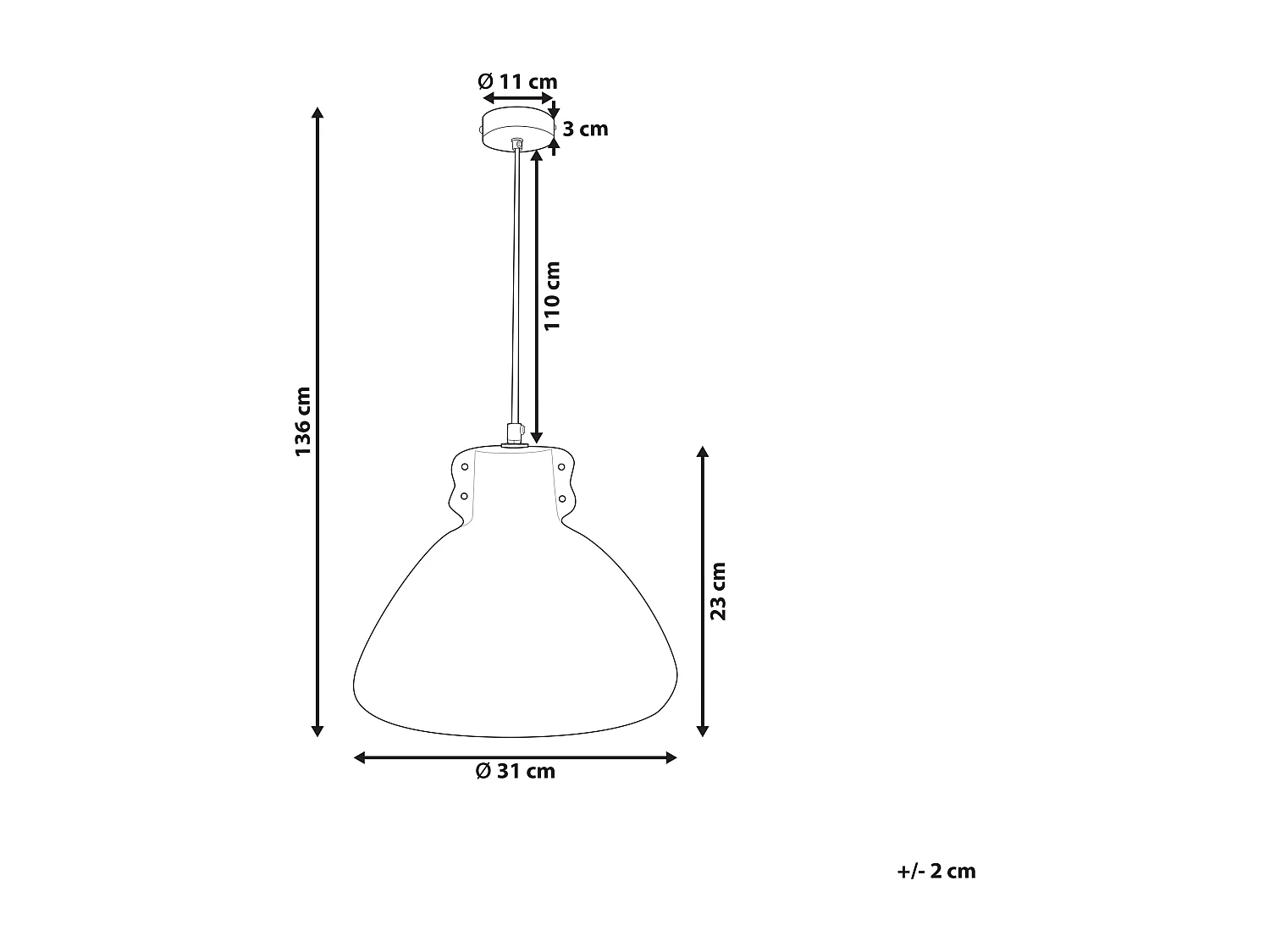 Candeeiro suspenso MIGUELETE Papel machê Branco