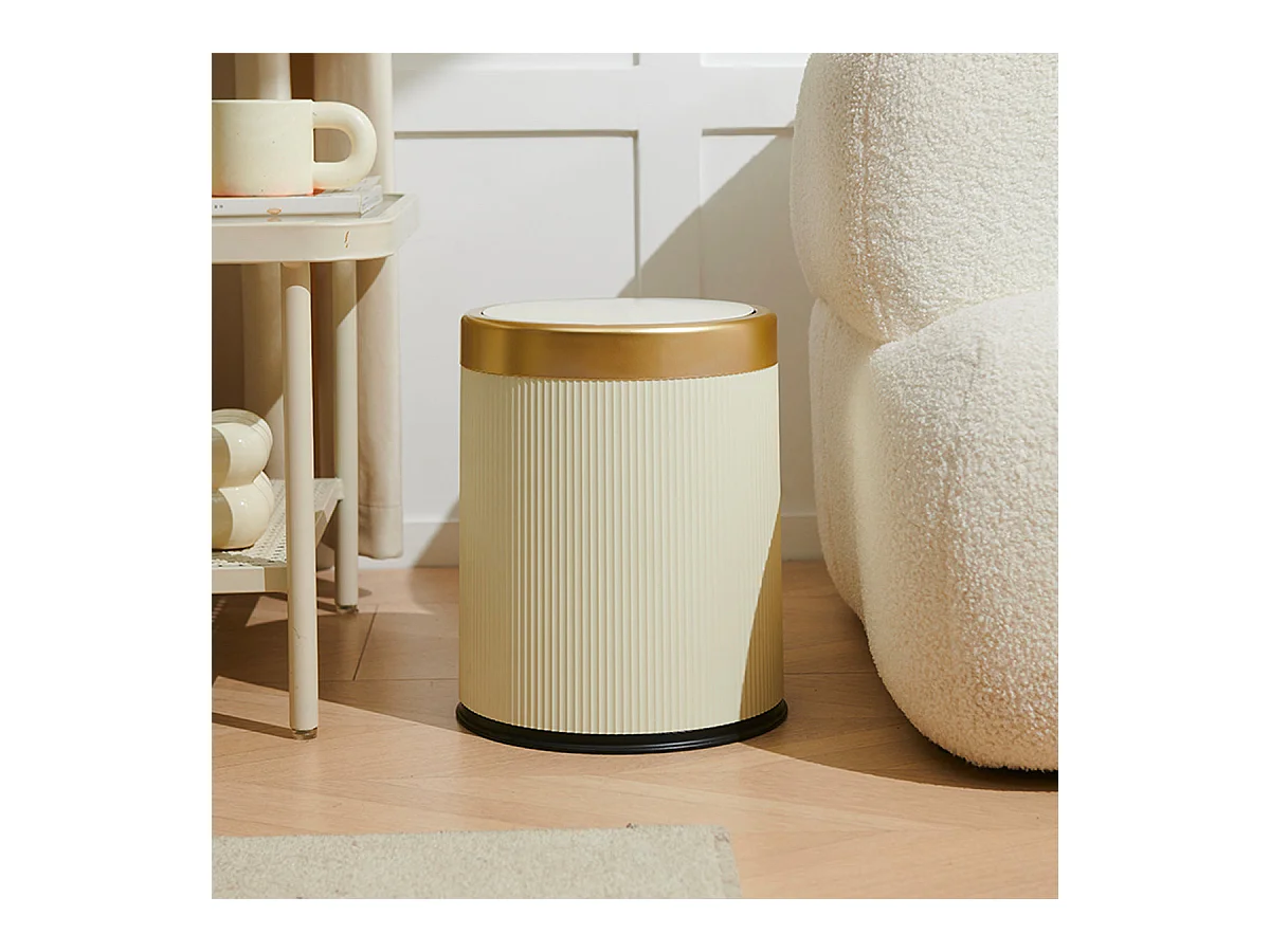 Poubelle one touch GLINT Doré Plastique 8 L