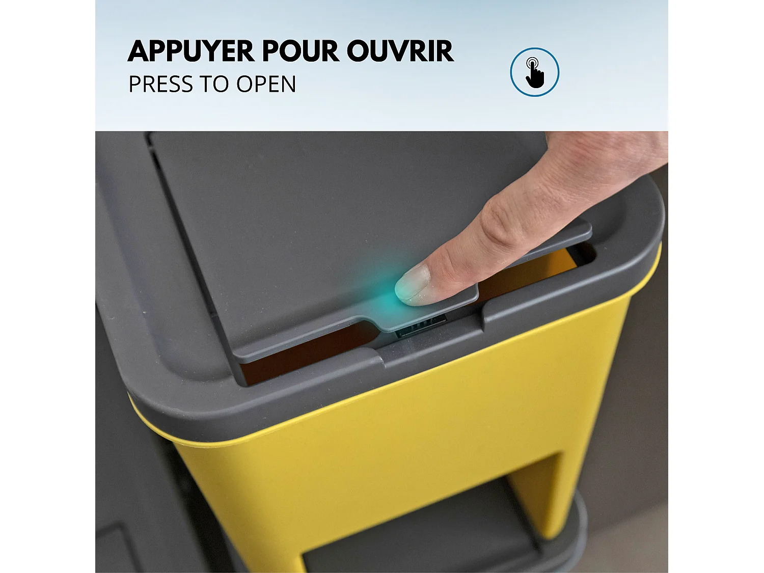 Lot de 3 Poubelles Empilables BERGEN Multicolore Plastique 60L