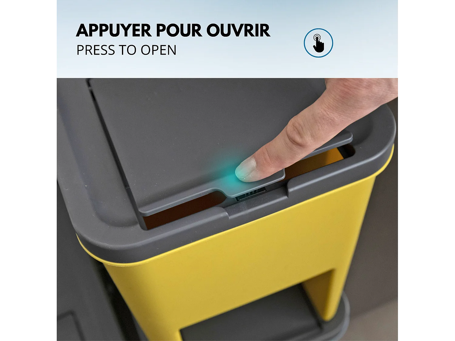 3 poubelle tri Sélectif BERGEN vert bleu jaune 3x20L