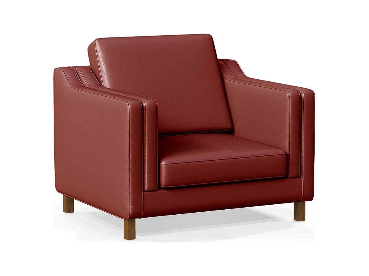 Fauteuil avec Accoudoirs - Revêtu de Cuir - Mattathais Chocolat