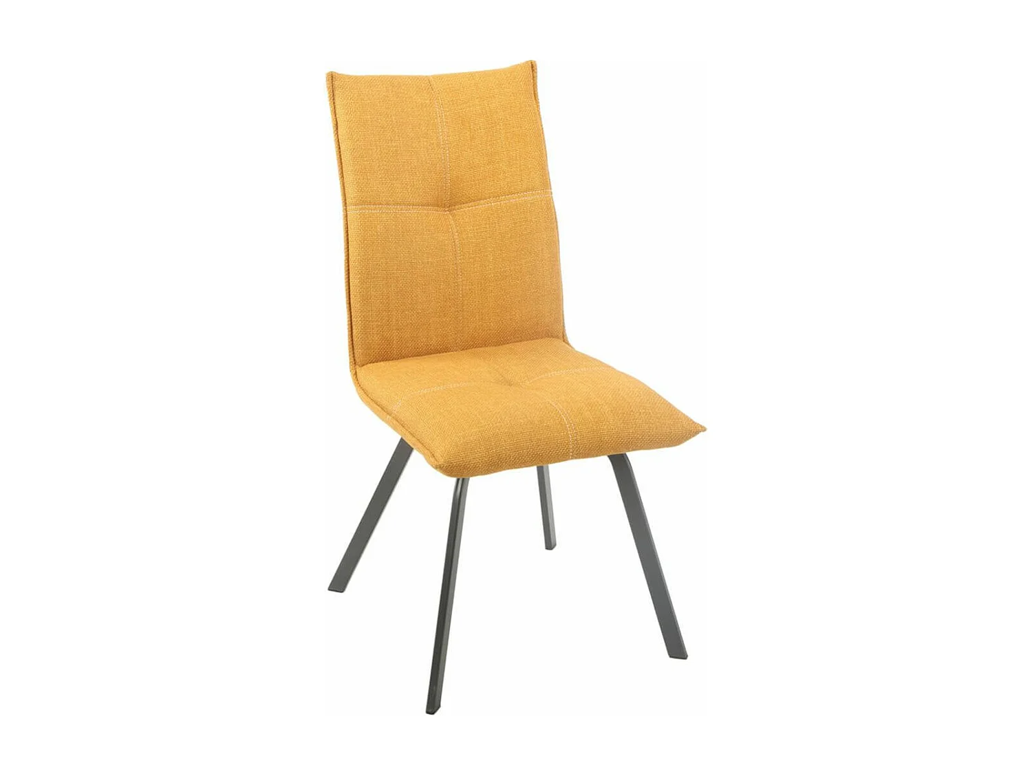 BISPO - Lot de 4 Chaises Tissu Texturé Coloris Jaune moutarde