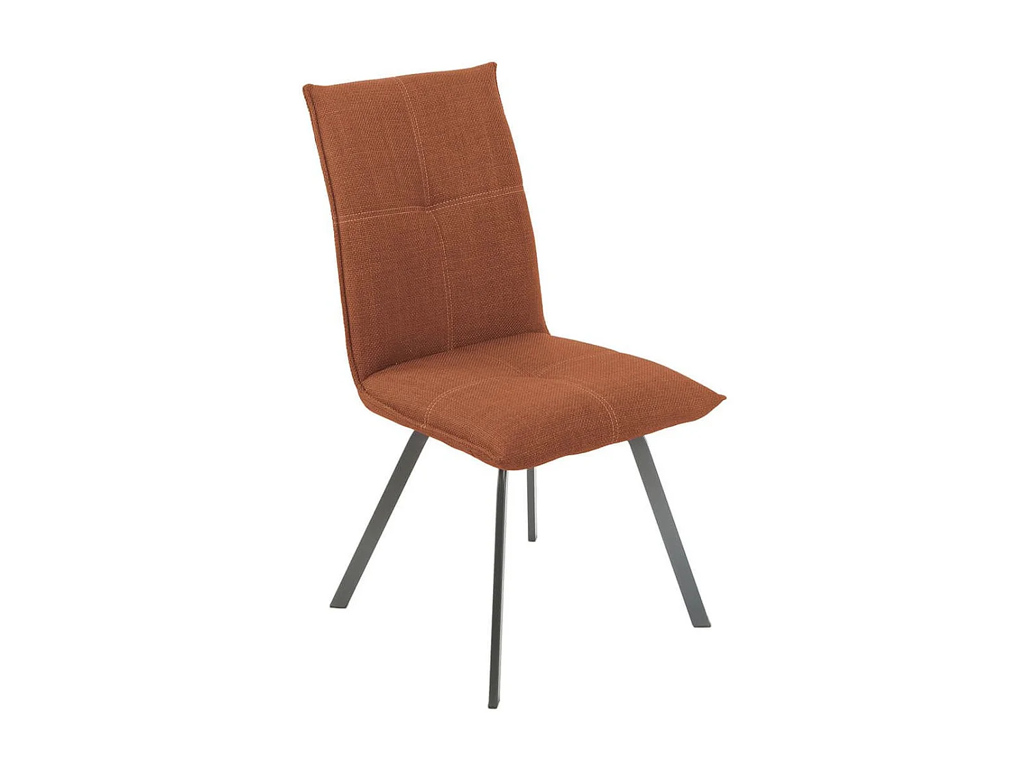 BISPO - Lot de 4 Chaises Tissu Texturé Coloris Brique Terracotta
