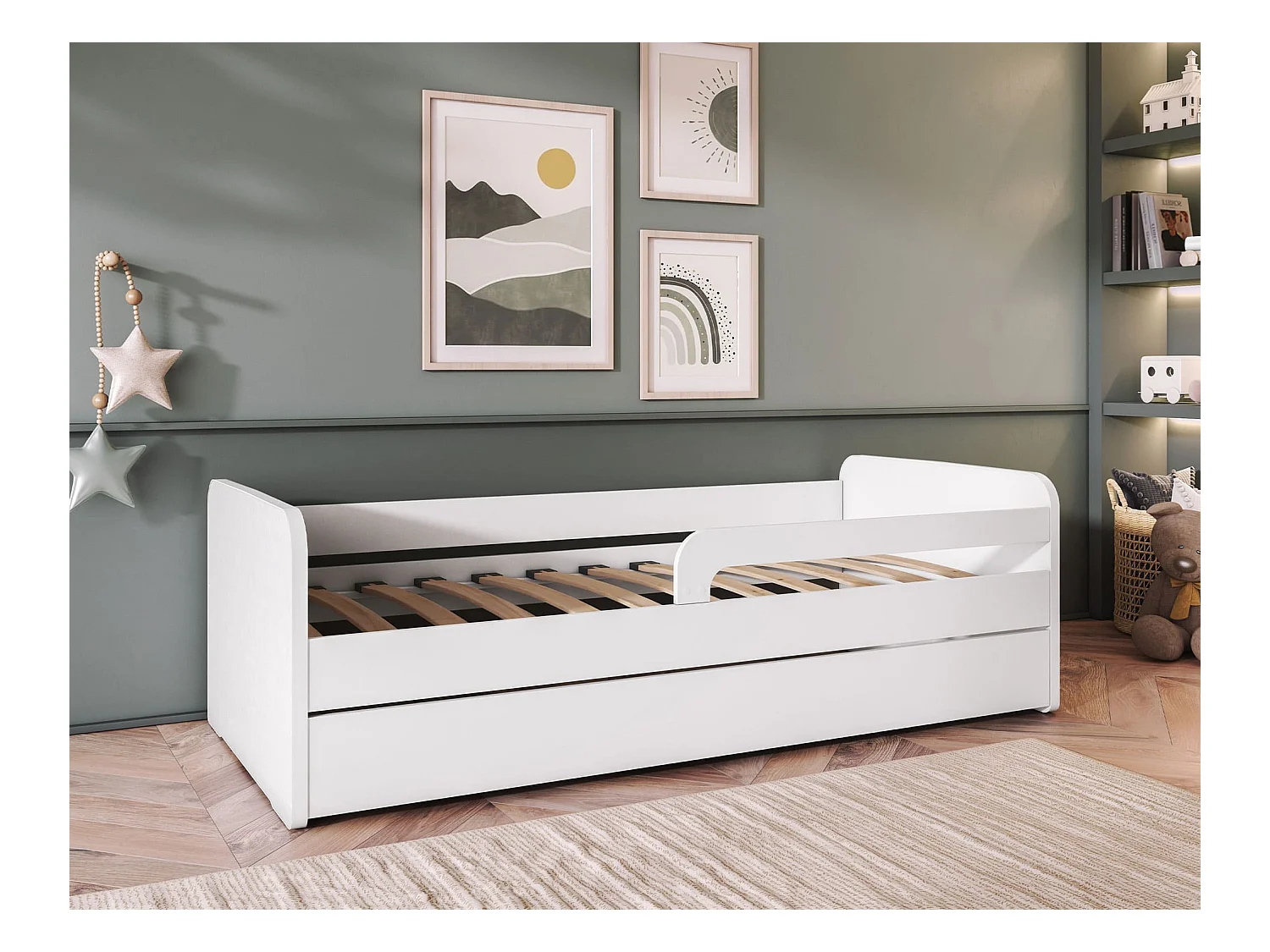 Bett Lando (80x200)/Weiss/Matratze inklusive