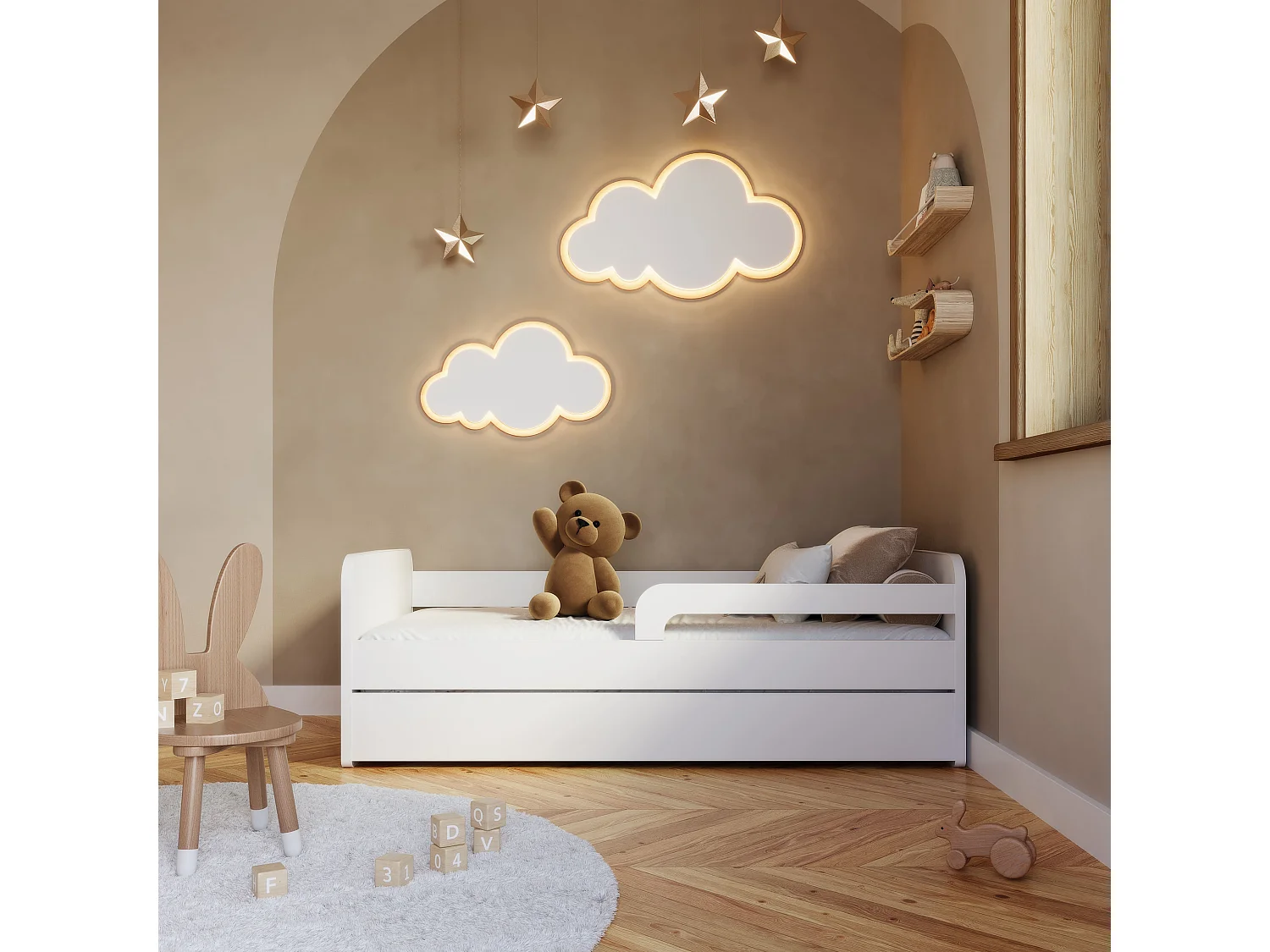 Bett Lando (80x200)/Weiss/Matratze inklusive