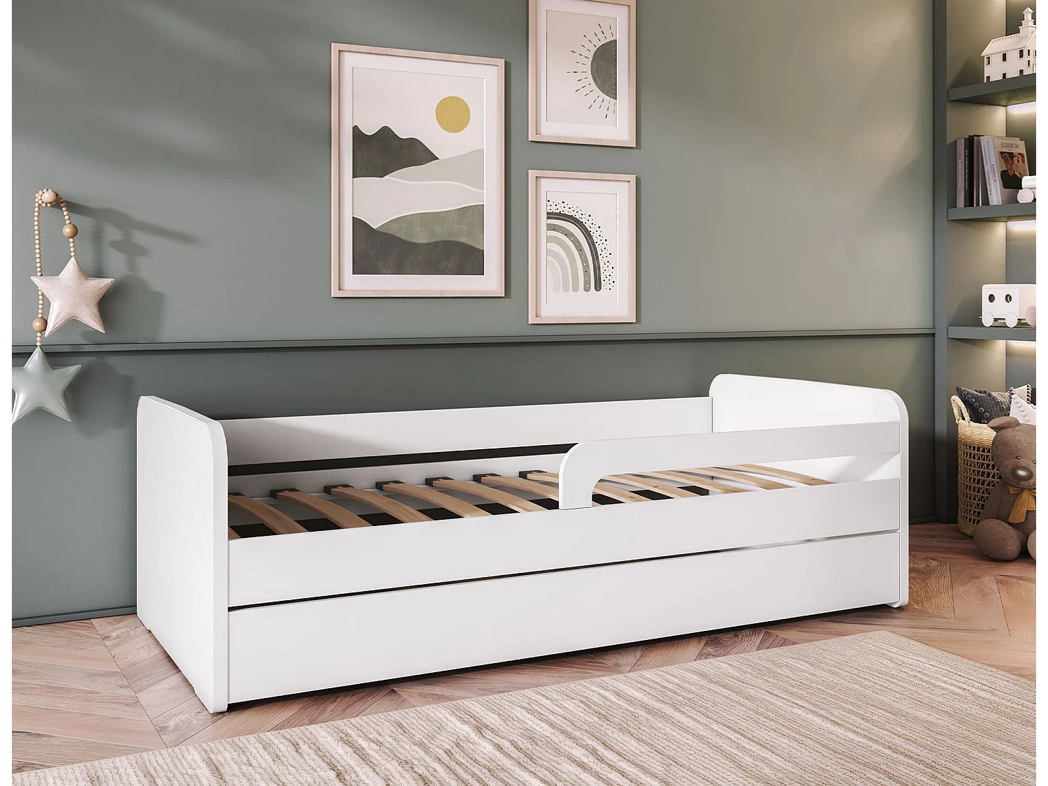 Bett Lando (80x160)/Weiss/Matratze inklusive