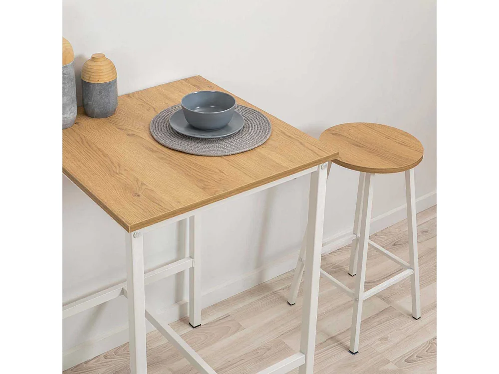 Taboret de bar en aggloméré et métal Mola