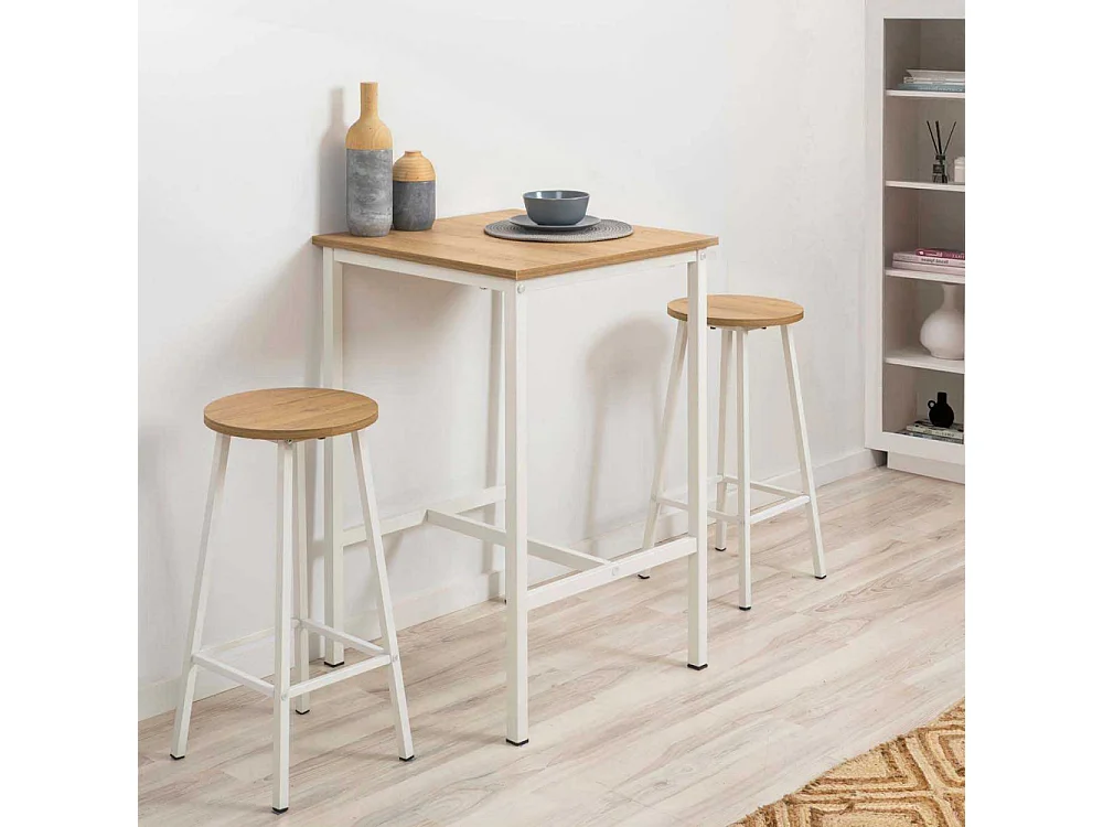 Taboret de bar en aggloméré et métal Mola