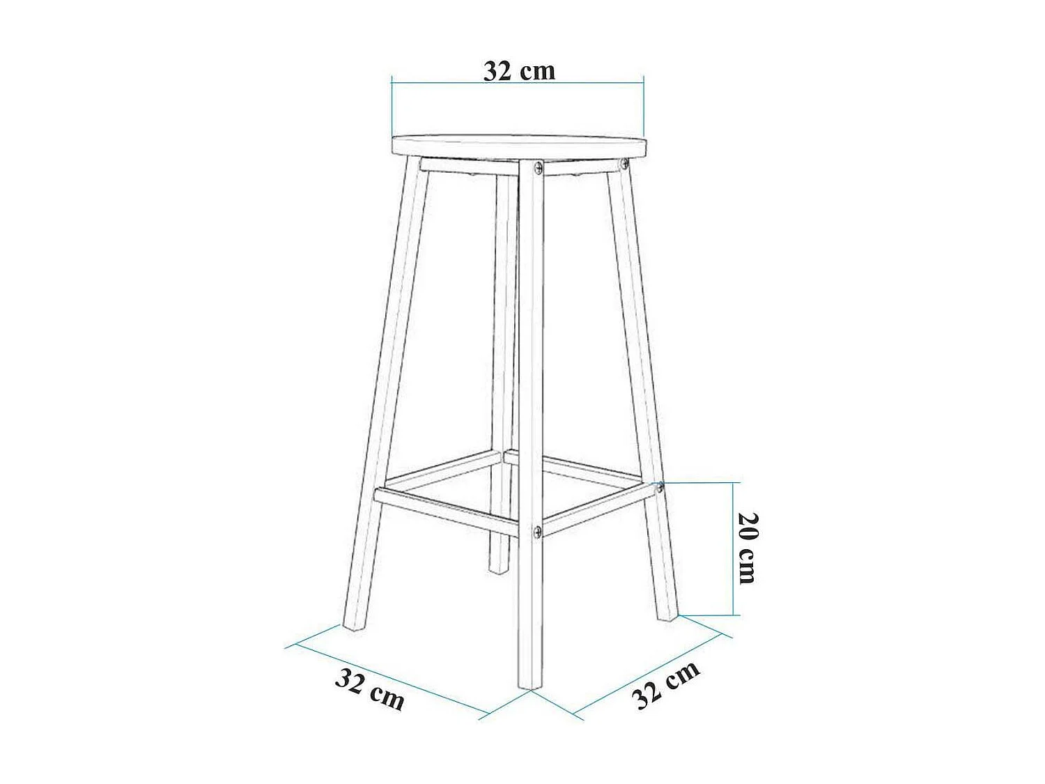 Taboret de bar en aggloméré et métal Mola
