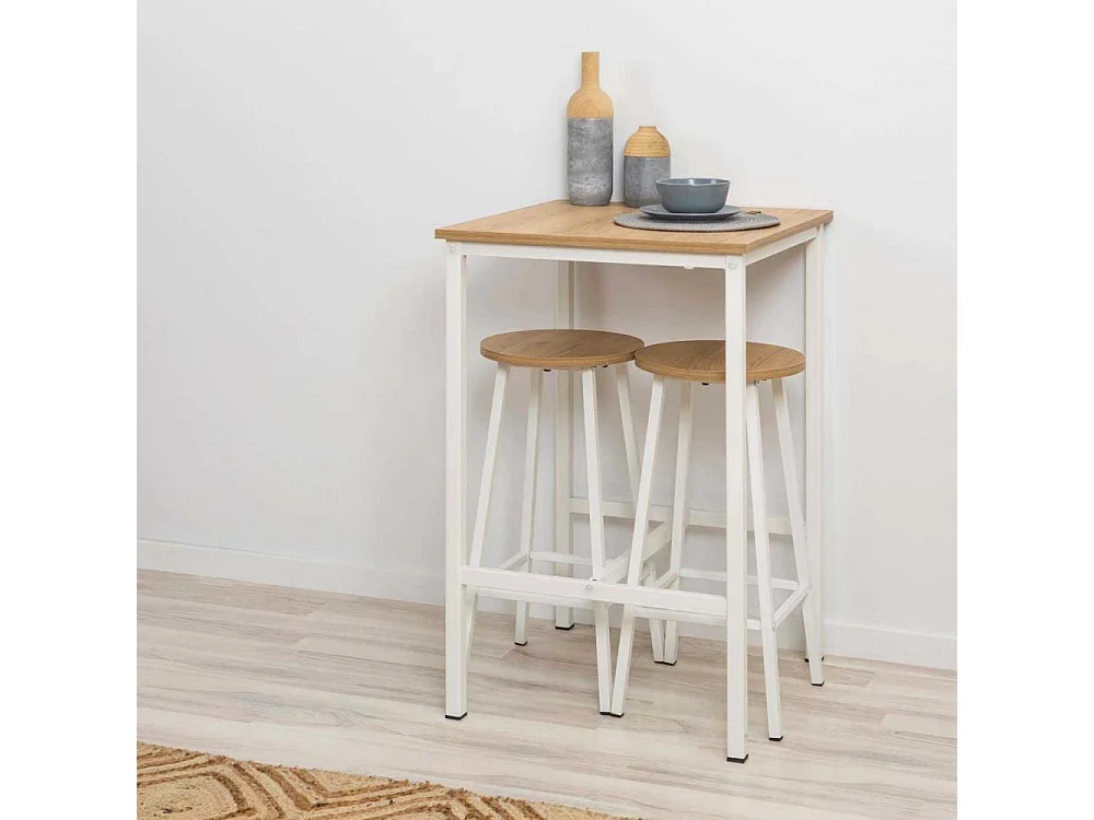 Taboret de bar en aggloméré et métal Mola