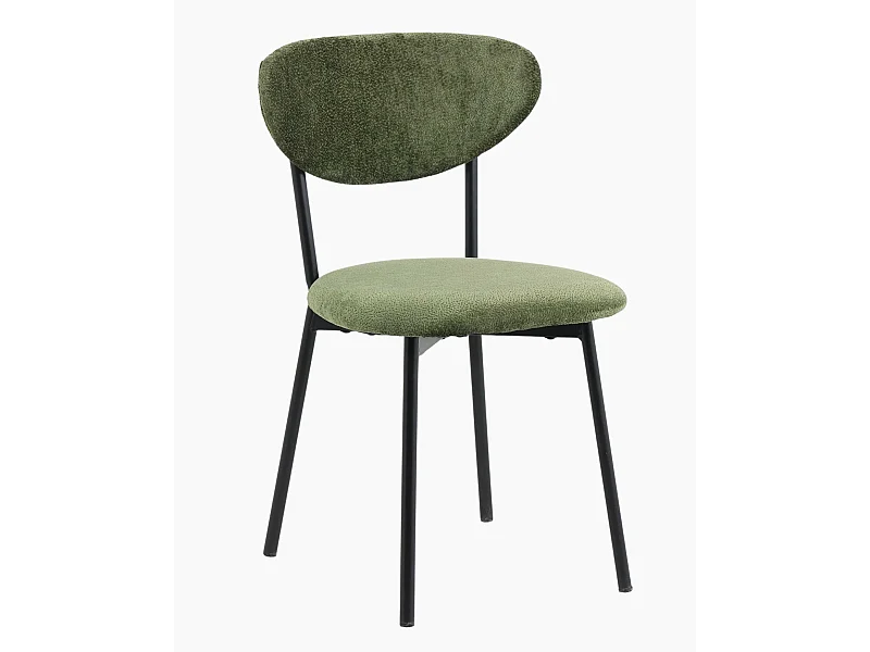 Sedia in tessuto verde oliva "Nina"