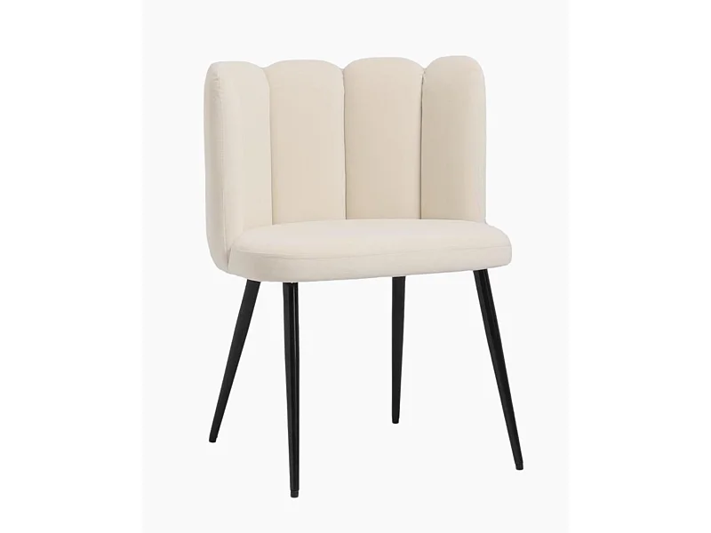 Sedia in tessuto crema "Elsa"