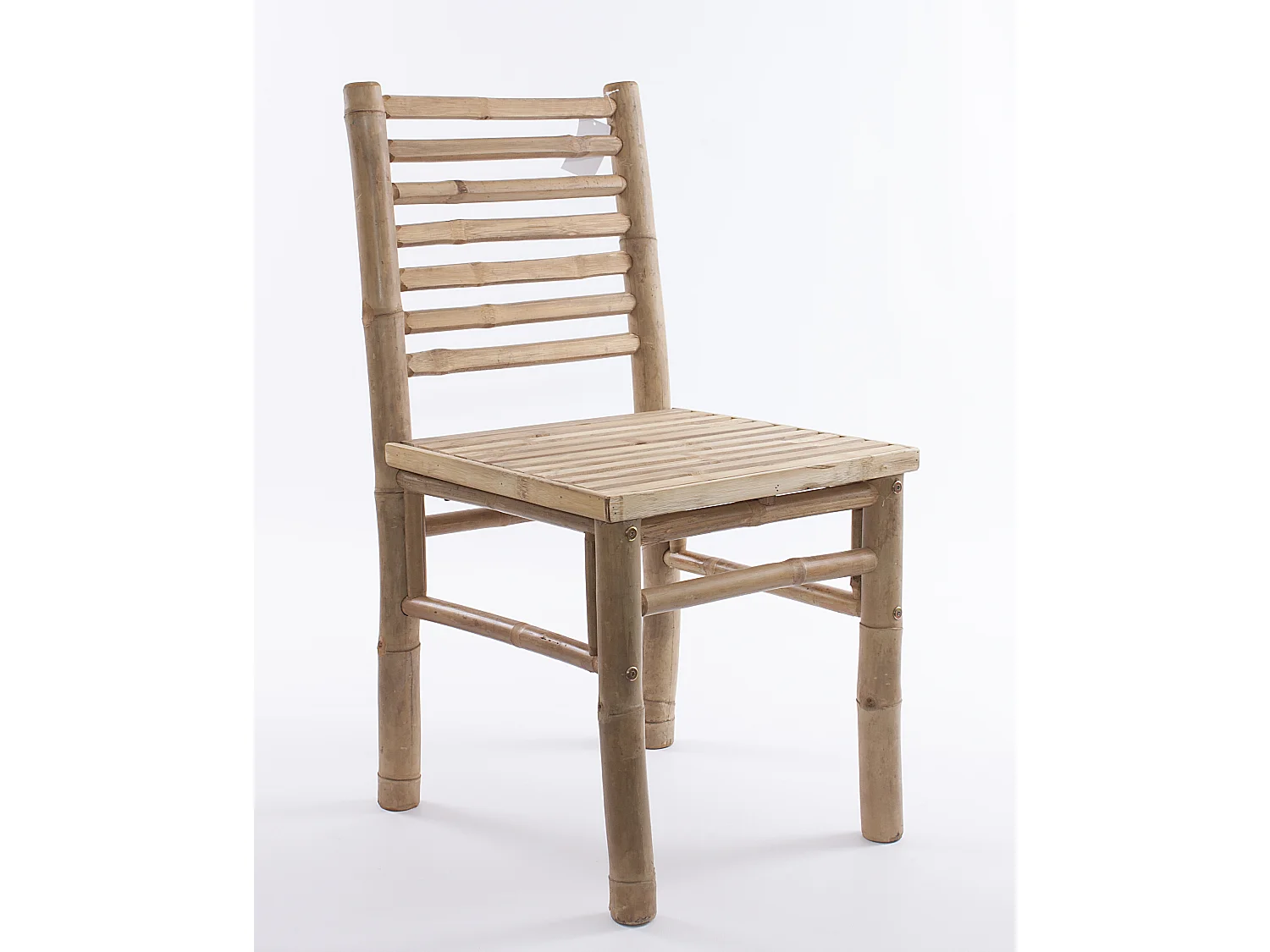 Sedia in Bambù Naturale con Cuscino in Cotone Stile Naturale Interno Esterno