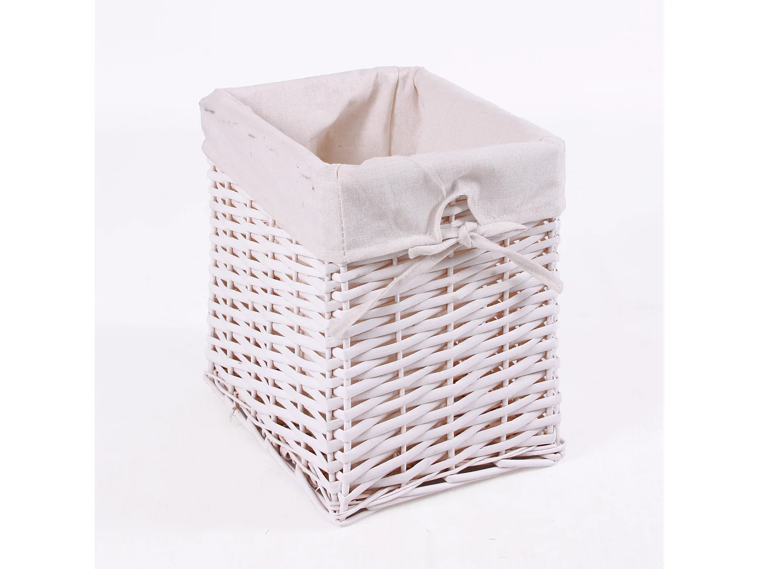 Panca bicolor con cestini in vimini