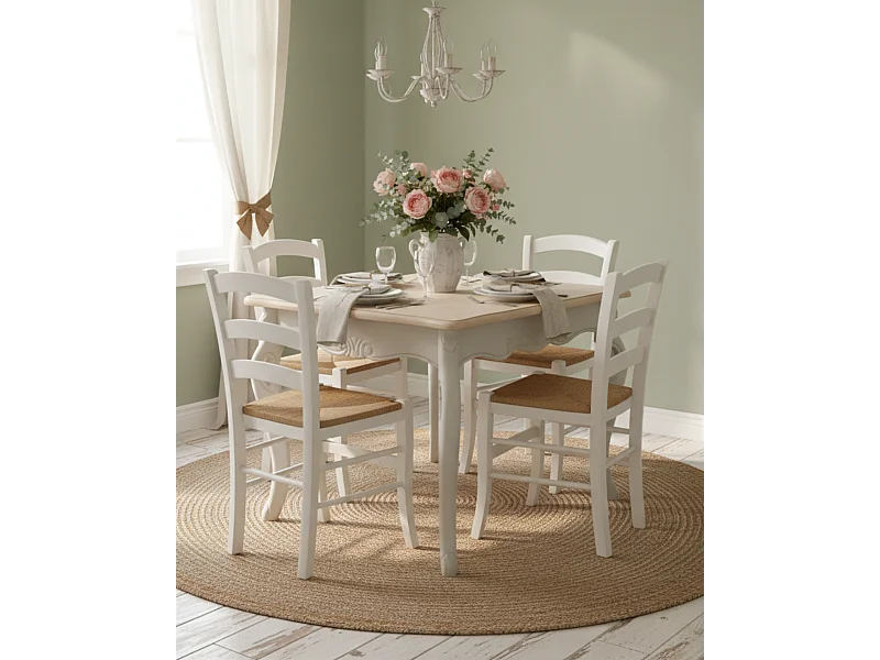 Tavolo da pranzo quadrato in paulownia