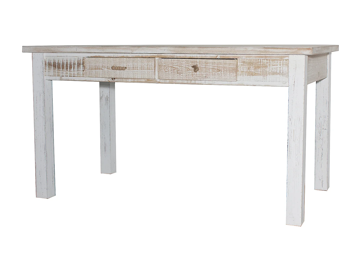 Tavolo da pranzo in legno di abete con cassetti