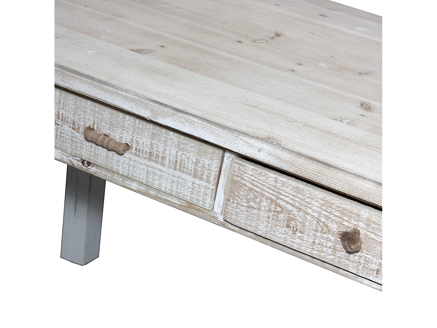 Tavolo da pranzo in legno di abete con cassetti