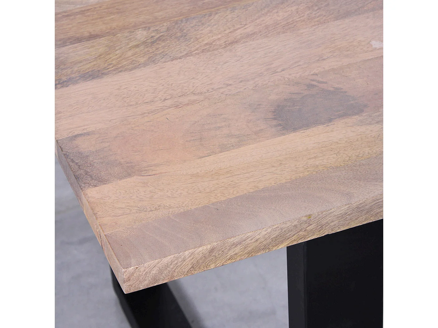 Tavolo da pranzo in mango e metallo "Dino" 91X180xH76