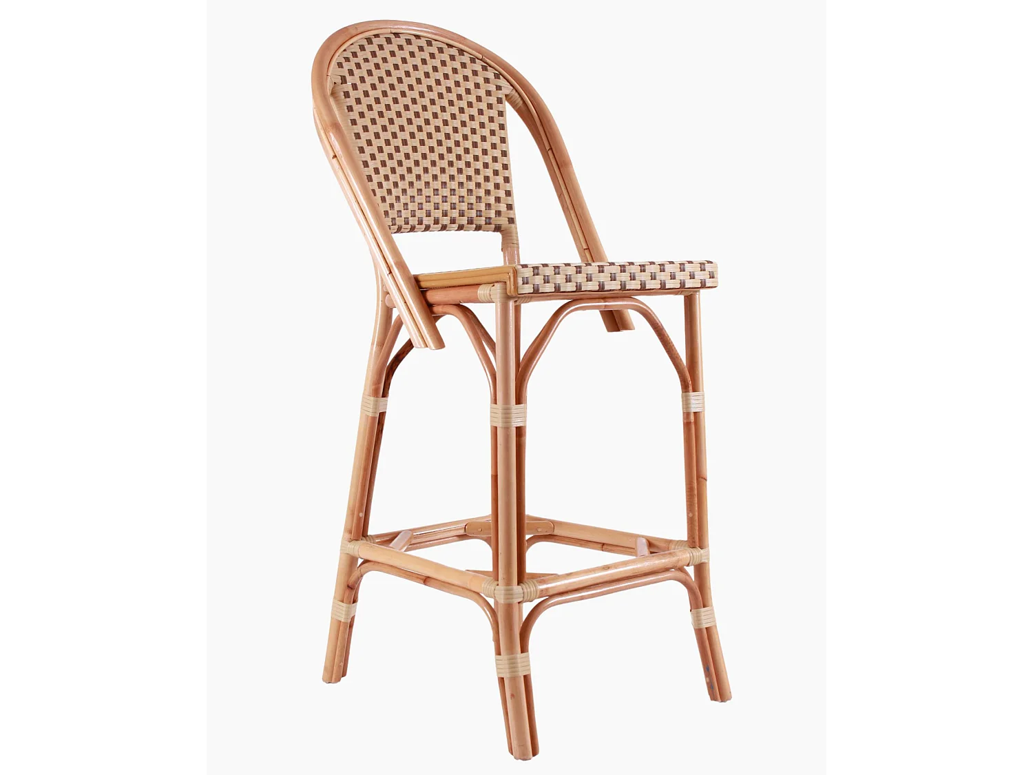 Sgabello alto in rattan "Abeya"