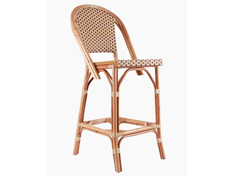 Sgabello alto in rattan "Abeya"