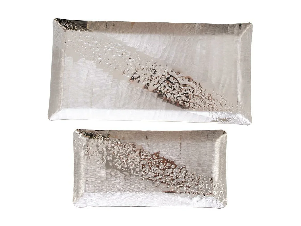 Set de plateaux Marise rectangles argenté  -