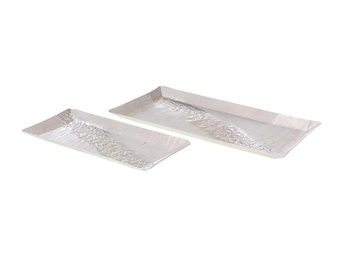 Set de plateaux Marise rectangles argenté  -