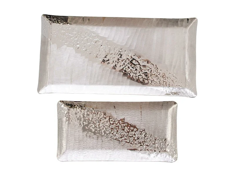 Set de plateaux Marise rectangles argenté  -