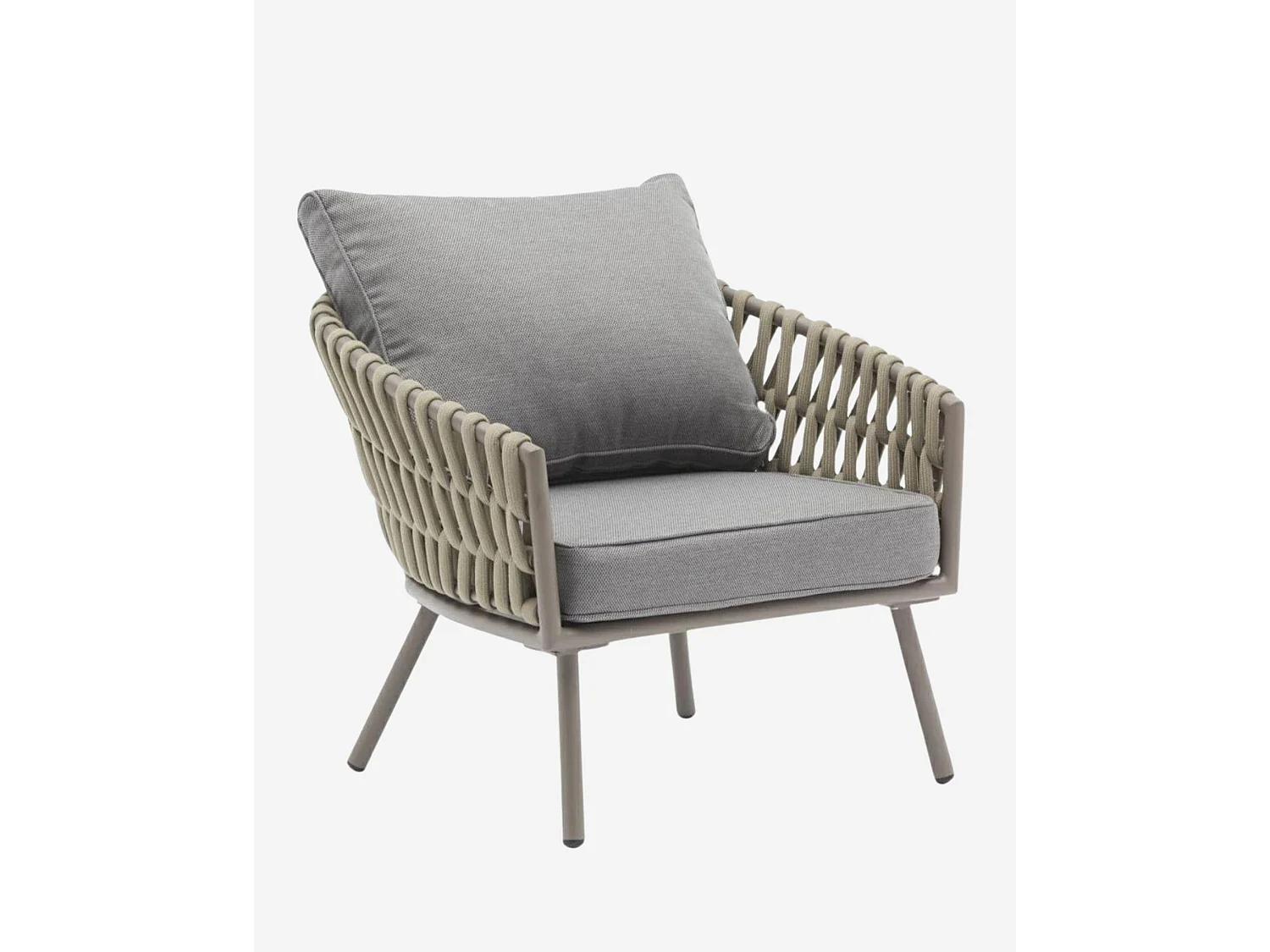 Poltrona in allumino e corda "Pula"