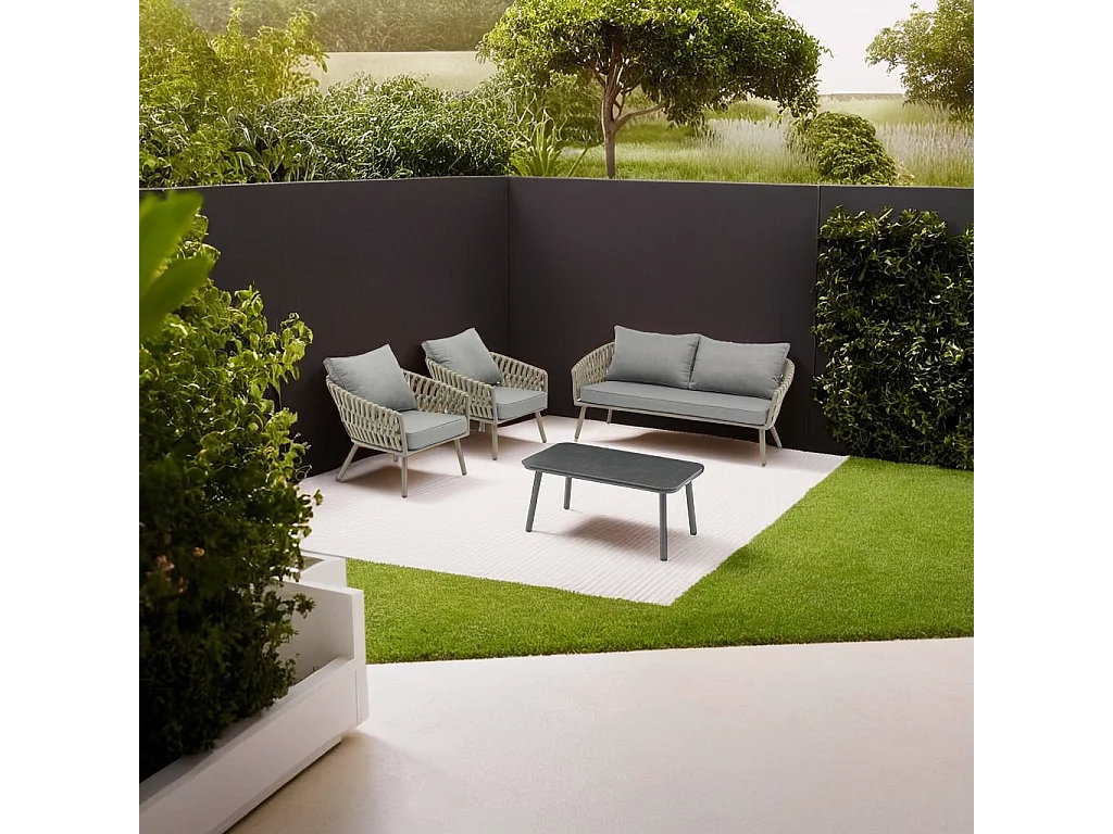 Poltrona in allumino e corda "Pula"