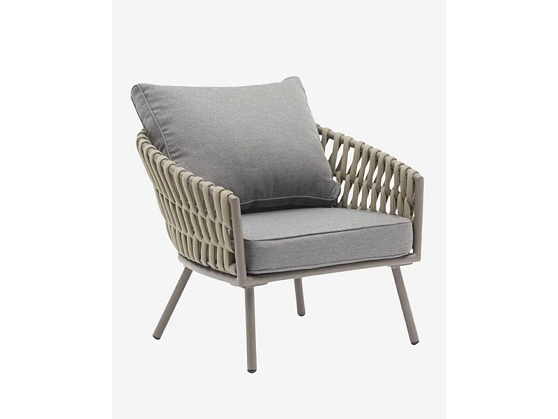 Poltrona in allumino e corda "Pula"