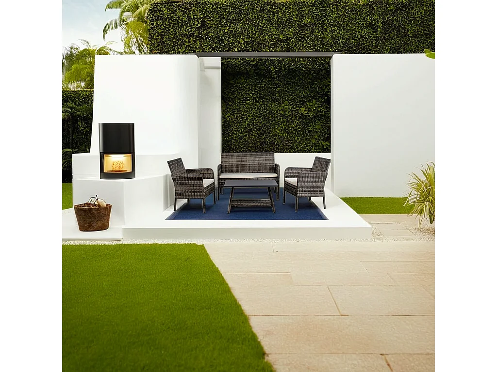 Salotto completo in polirattan Lory