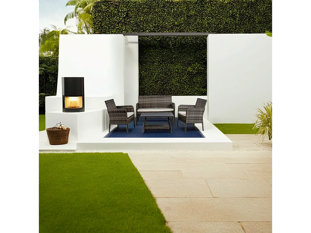 Salotto completo in polirattan Lory