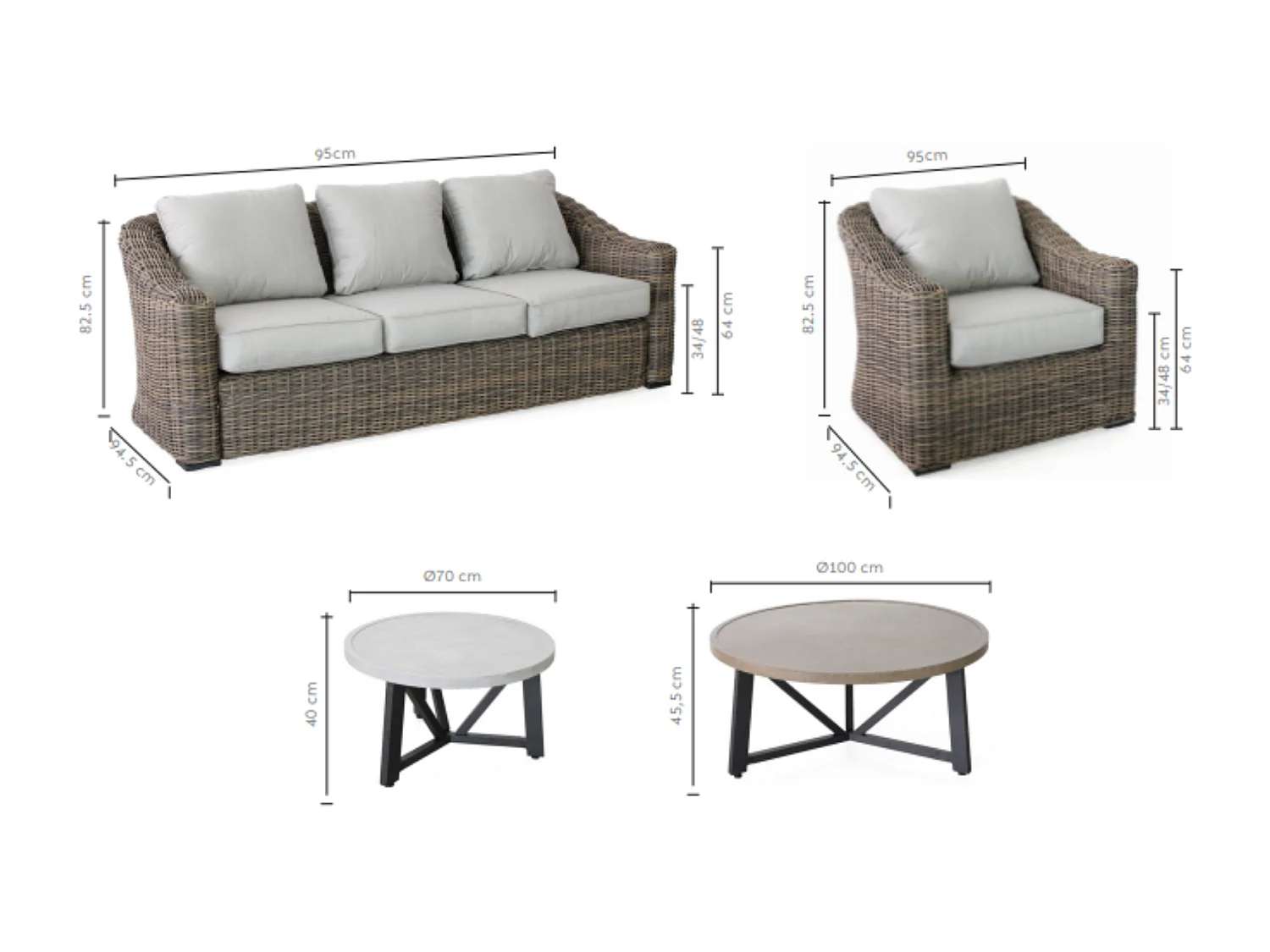 Salotto completo in polirattan King